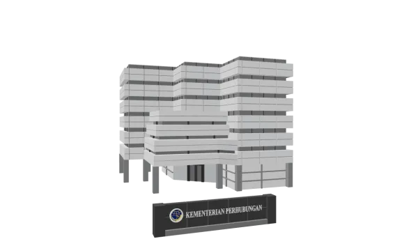 Gedung KEMENHUB RI 3D Model Thumbnail